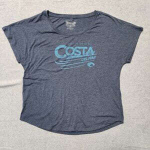 Costa T-Shirt Womens Size XL‎ Gray Born on the Water Crew Neck Short Sleeve